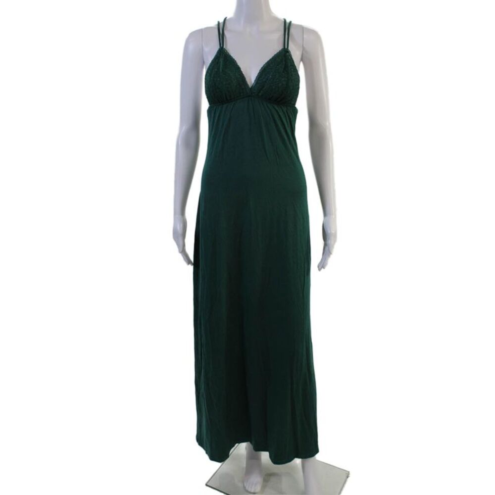 Naked Princess Womens Solid Sleepwear Dress Green Size M